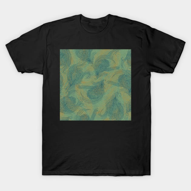 Peacock Feathers T-Shirt by lottibrown